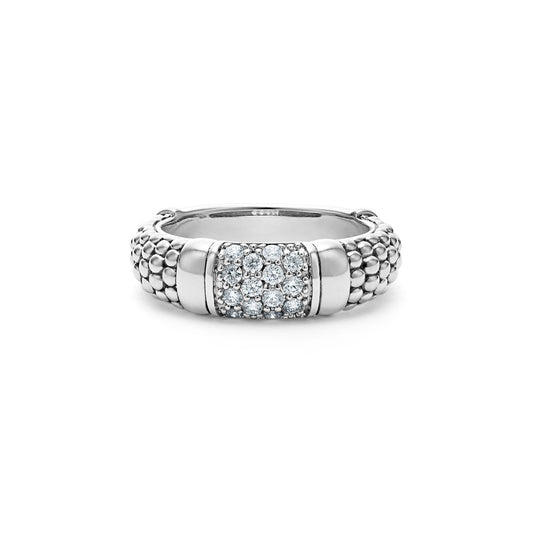 Sterling Silver Pave Diamond Band