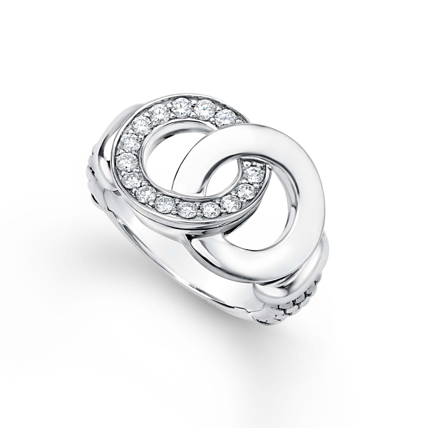 Caviar Interlocking Diamond Ring
