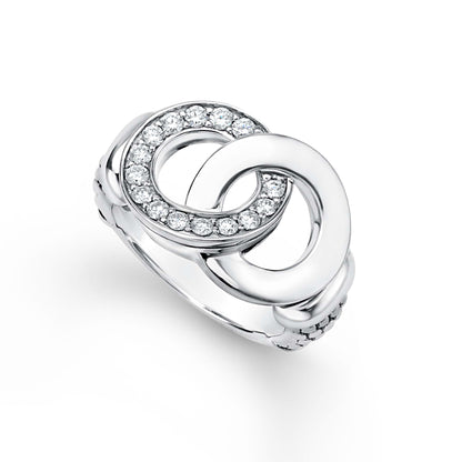 Caviar Interlocking Diamond Ring