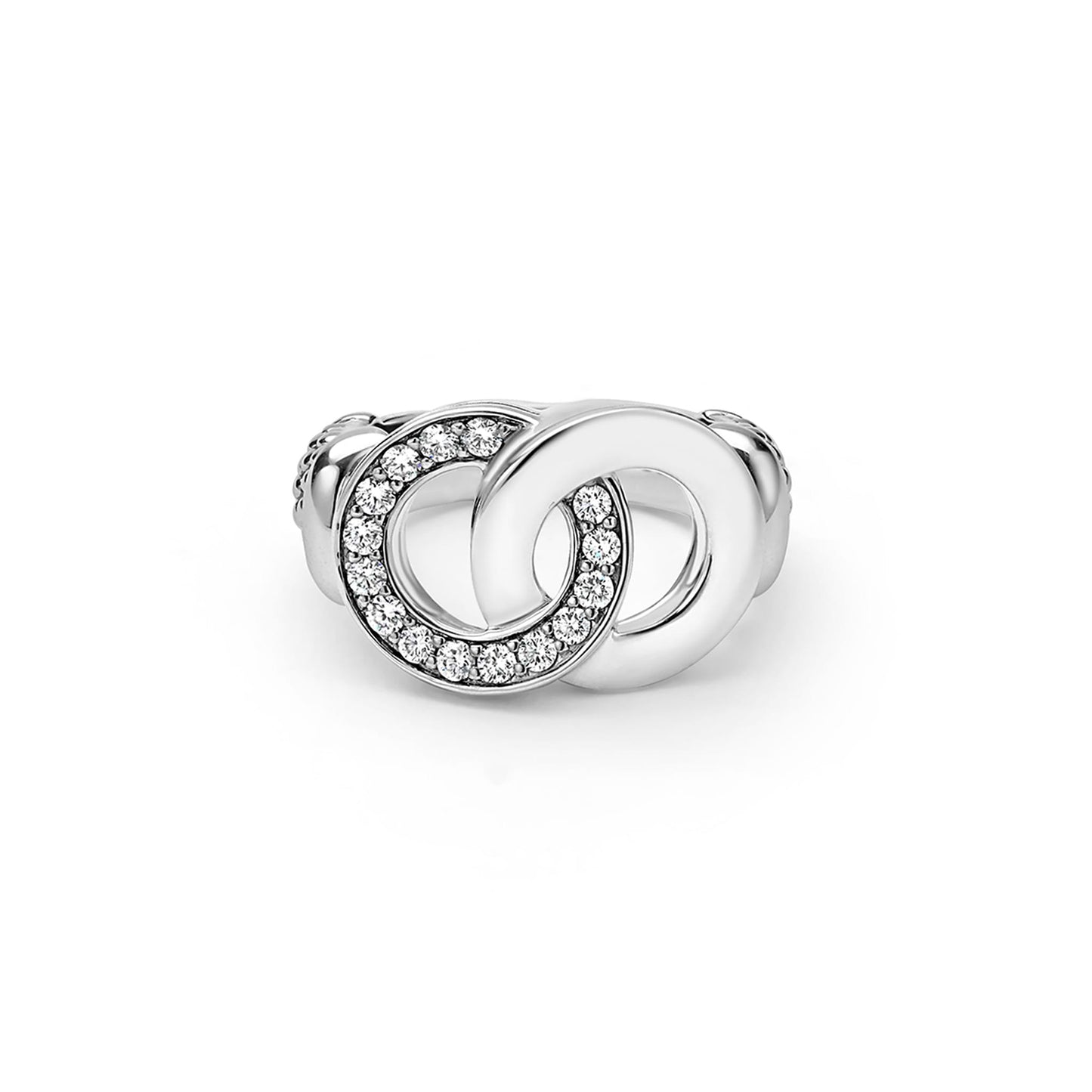 Caviar Interlocking Diamond Ring