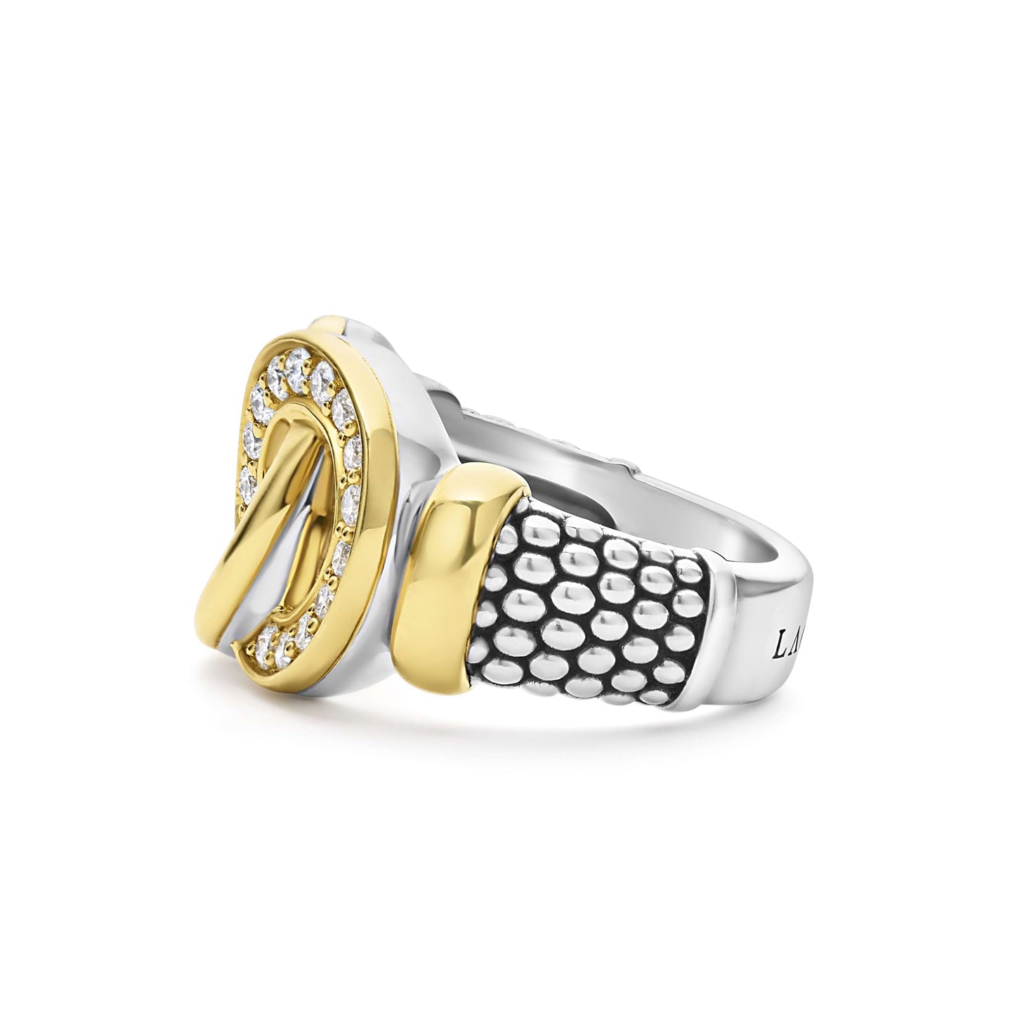 Caviar Interlocking Diamond Ring