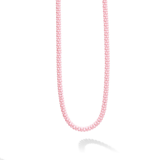 Sterling Silver and Pink Ceramic Necklace