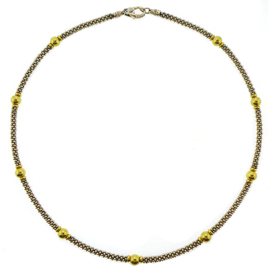 18K Gold and Sterling Silver Necklace