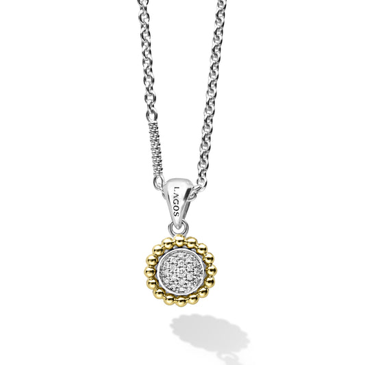 18K Gold and Sterling Silver Diamond Chain Necklace