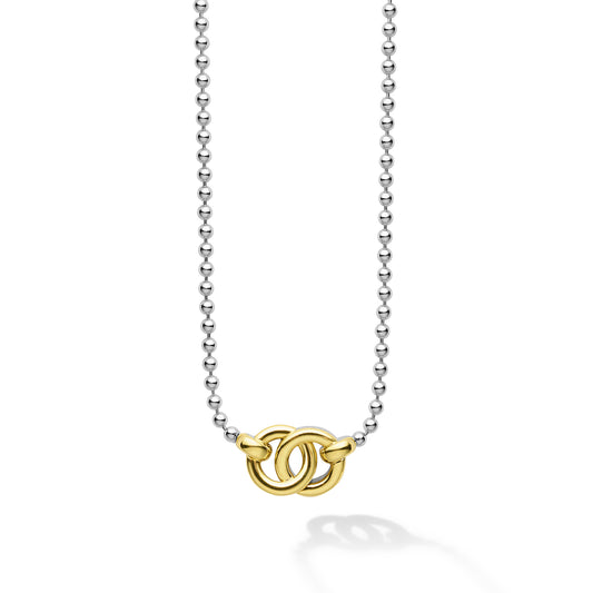 18K Gold and Sterling Silver Pendant Necklace