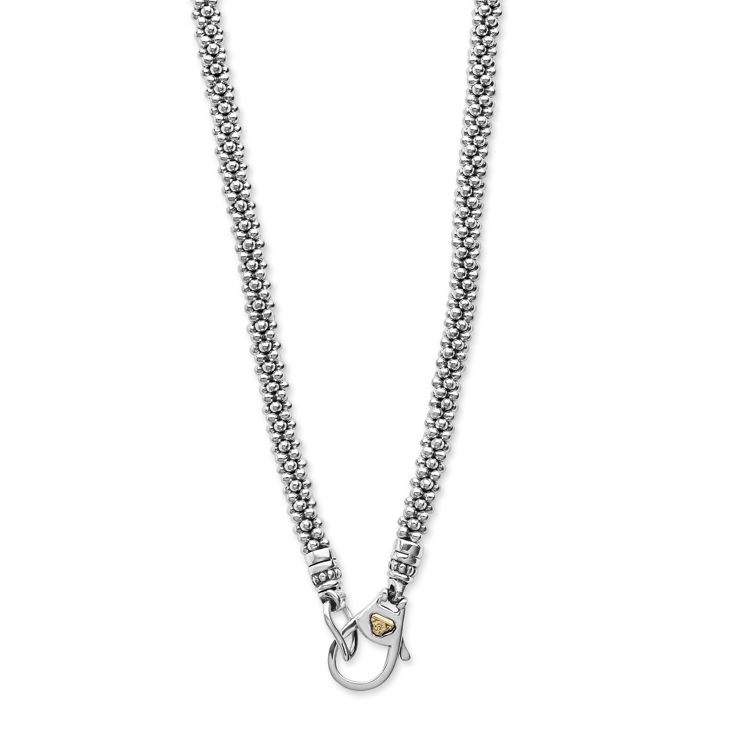 Two-Tone Black Caviar Pave Station Diamond Rope Necklace