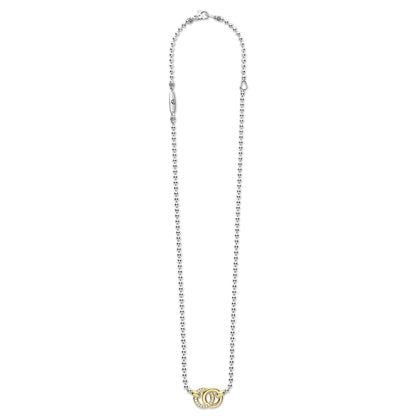 Interlocking Diamond Pendant Necklace Adjustable 16-