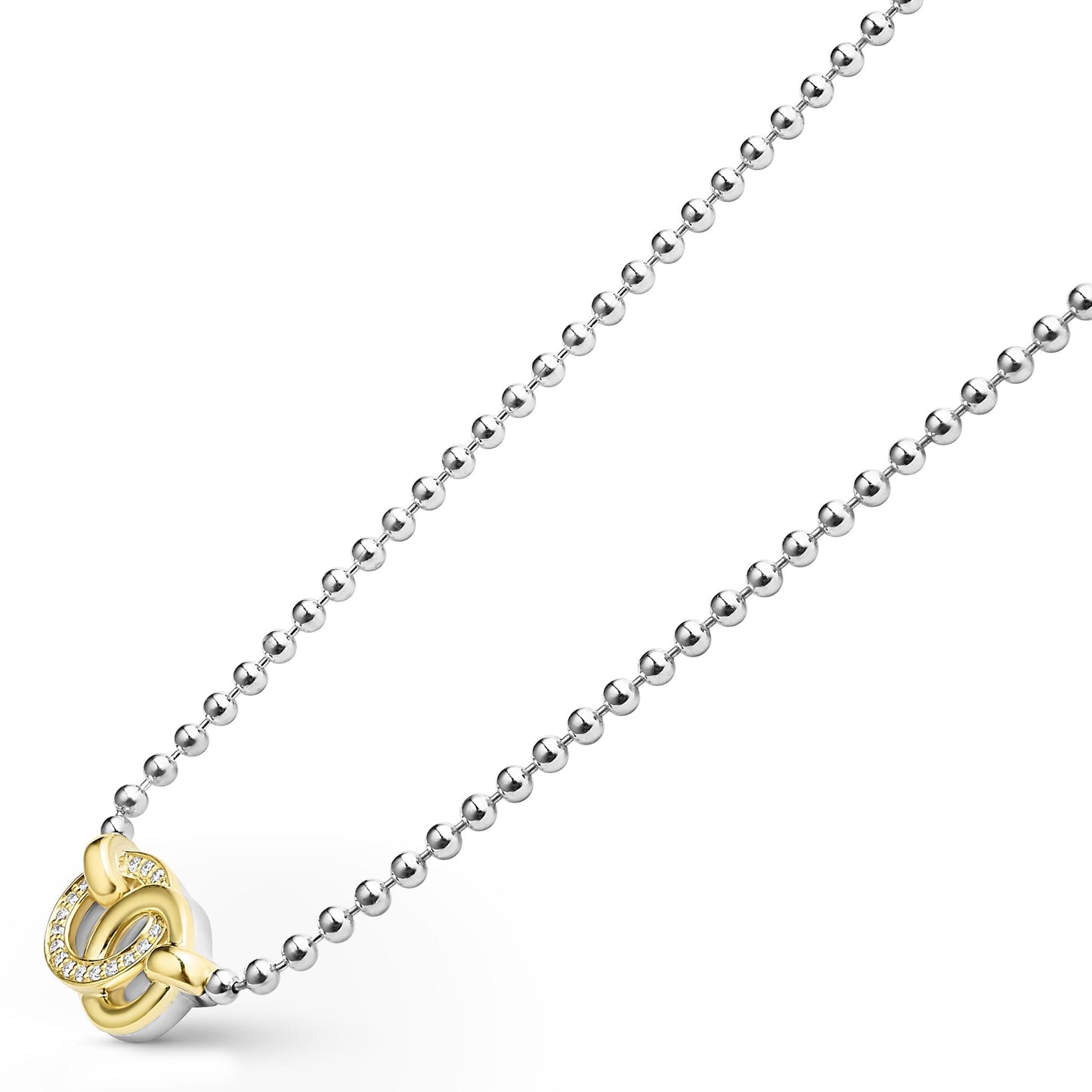 Interlocking Diamond Pendant Necklace Adjustable 16-