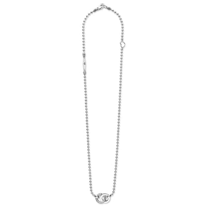 Interlocking Diamond Pendant Necklace Adjustable 16-