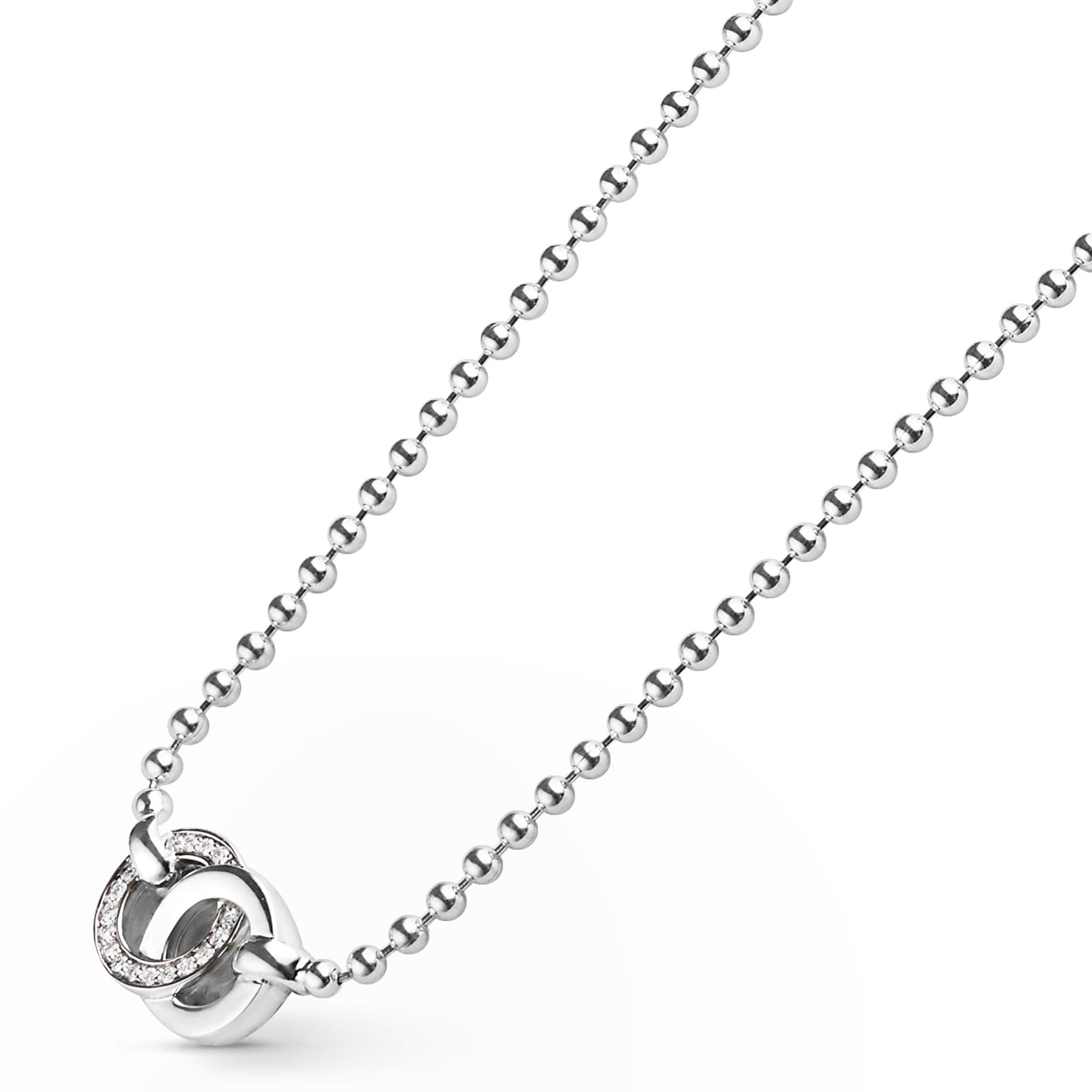 Interlocking Diamond Pendant Necklace Adjustable 16-