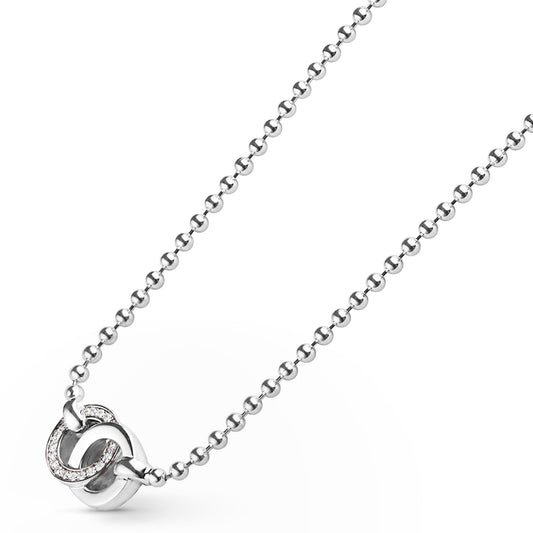 Interlocking Diamond Pendant Necklace Adjustable 16-