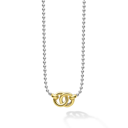 Interlocking Diamond Pendant Necklace Adjustable 16-