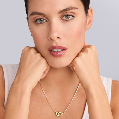 Interlocking Diamond Pendant Necklace Adjustable 16-