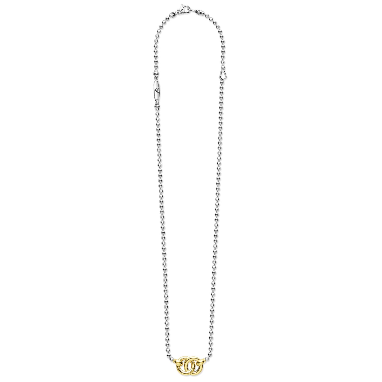 Interlocking Diamond Pendant Necklace Adjustable 16-
