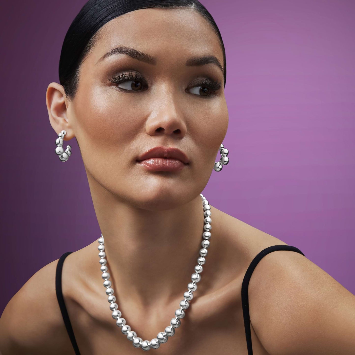 Caviar Bubbly Graduated 6- Bead Necklace