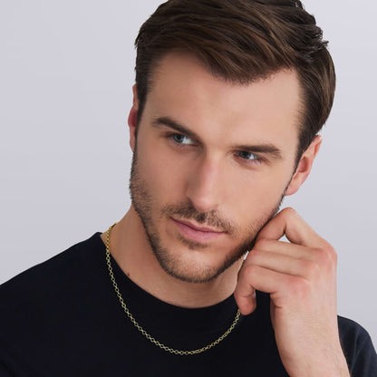 Mens Two-Tone High Jinks Link Double Chain Necklace