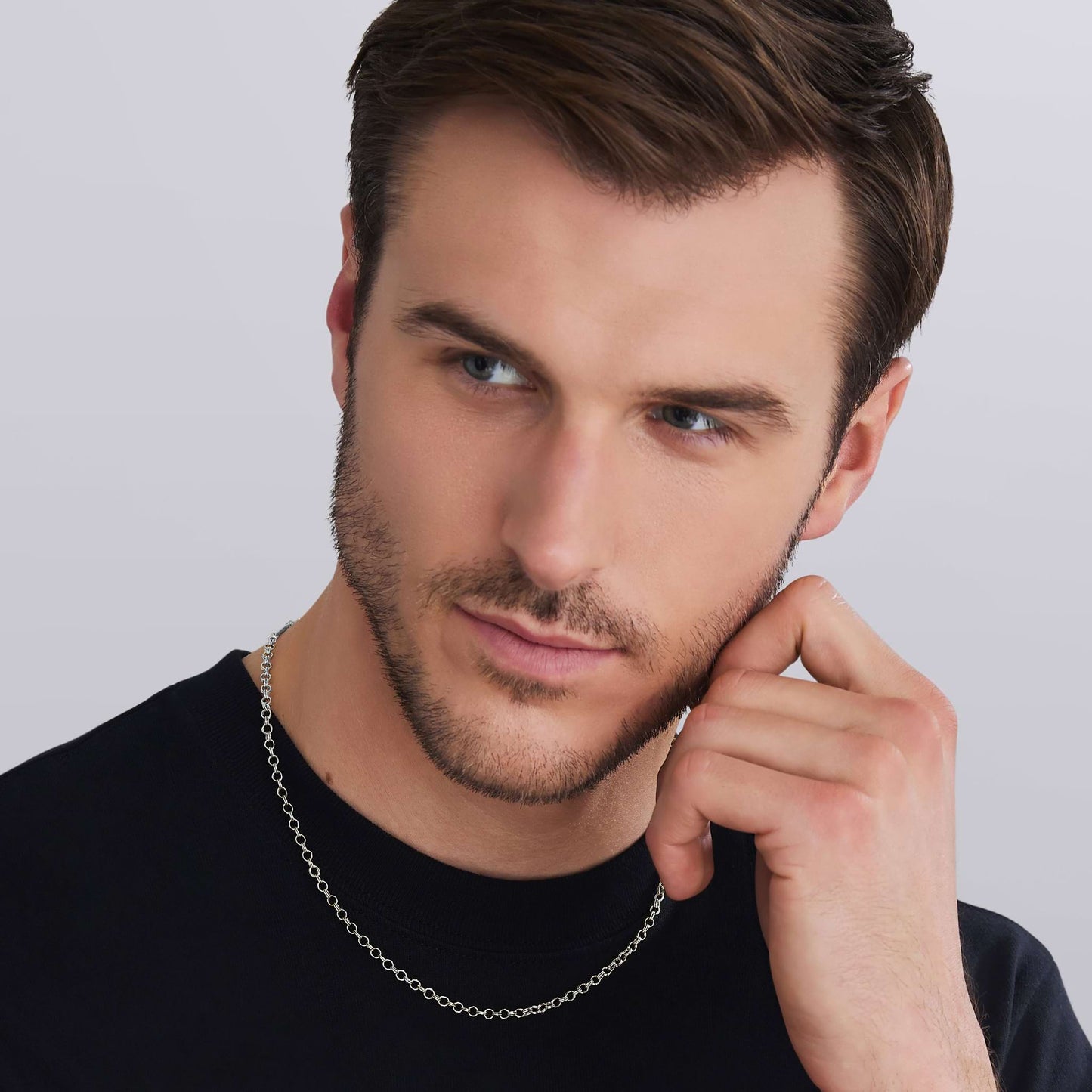 Mens Two-Tone High Jinks Link Double Chain Necklace