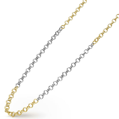 Mens Two-Tone High Jinks Link Double Chain Necklace