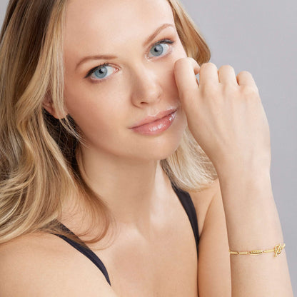 Superfine Caviar Link Toggle Bracelet