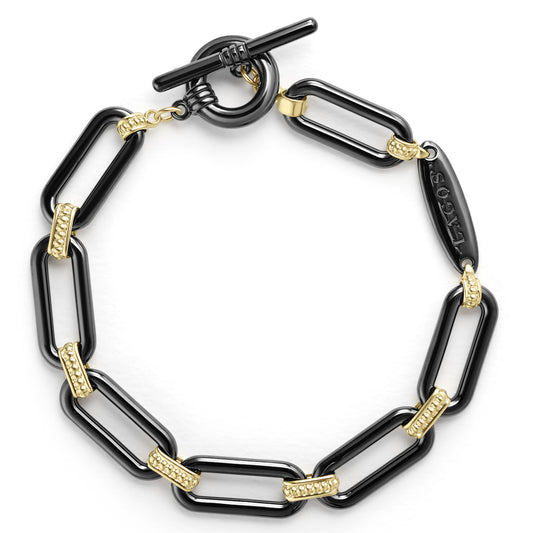 18K Gold and Black Ceramic Bracelet