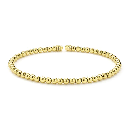 Gold Caviar Beaded Cuff Bracelet