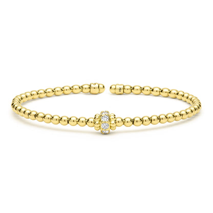 5rd Caviar Beaded Diamond Rondelle Cuff Bracelet
