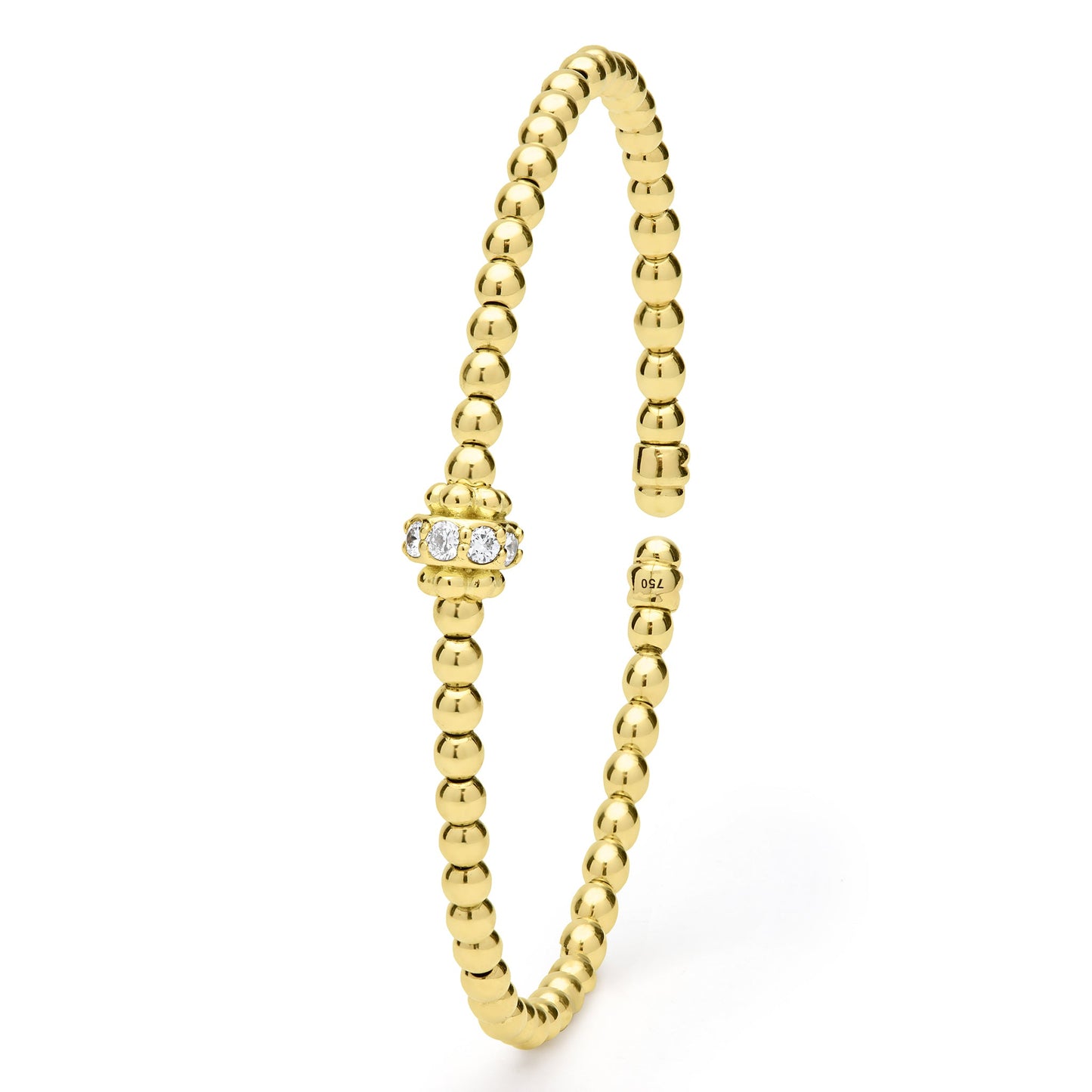 5rd Caviar Beaded Diamond Rondelle Cuff Bracelet