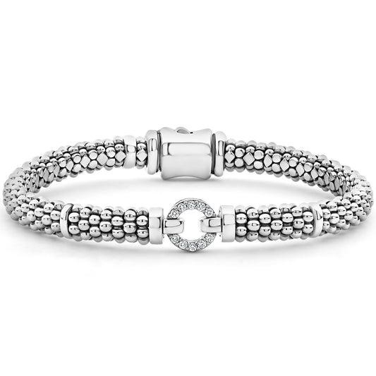 18K Gold and Sterling Silver Diamond Bracelet