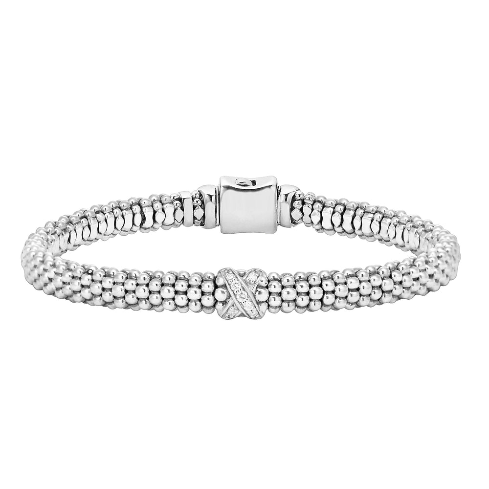 Sterling Silver and Diamond Bracelet