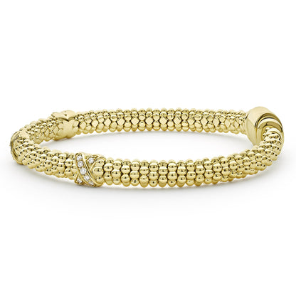 Three Station X With Diamond Rope Bracelet