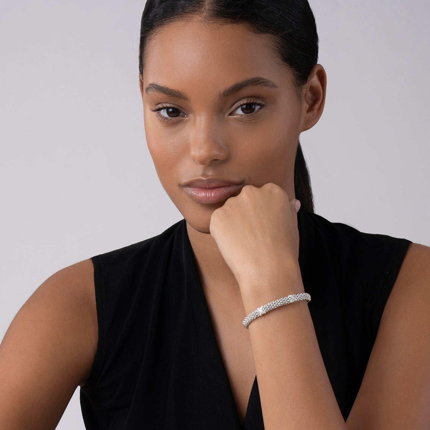 Three Station X With Diamond Rope Bracelet
