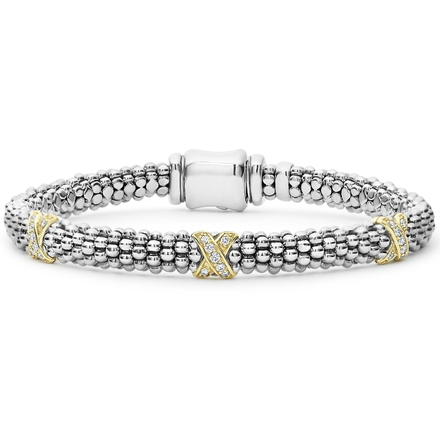 Three Station X With Diamond Rope Bracelet