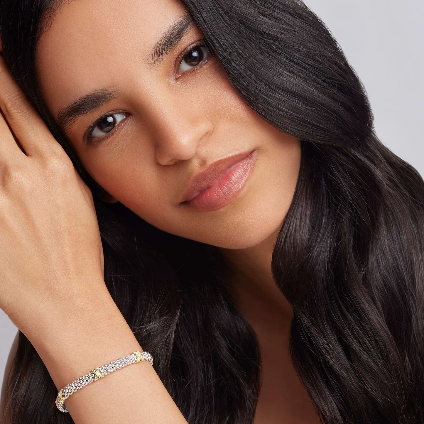 Three Station X With Diamond Rope Bracelet