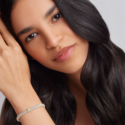 Three Station X With Diamond Rope Bracelet