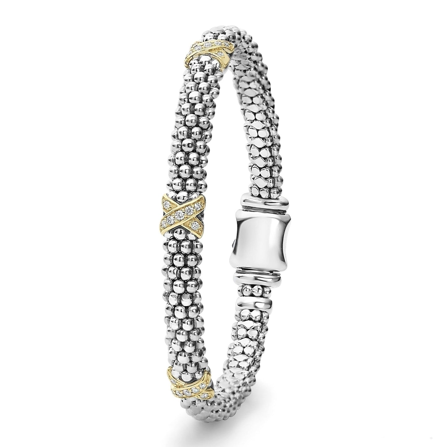 Three Station X With Diamond Rope Bracelet