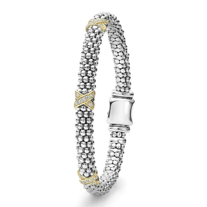 Three Station X With Diamond Rope Bracelet