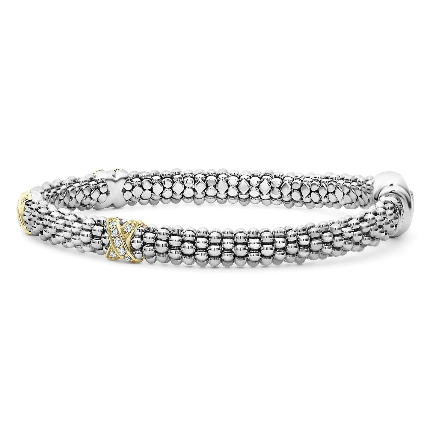 Three Station X With Diamond Rope Bracelet