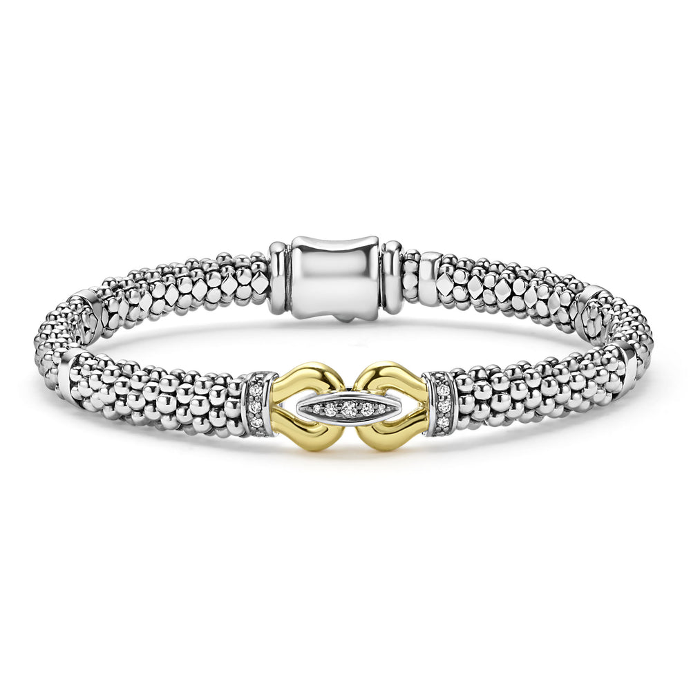 18K Gold and Sterling Silver Diamond Bracelet