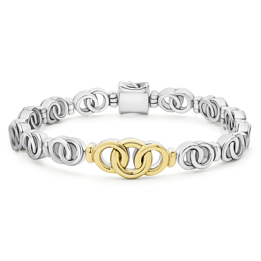 18K Gold and Sterling Silver Link Bracelet