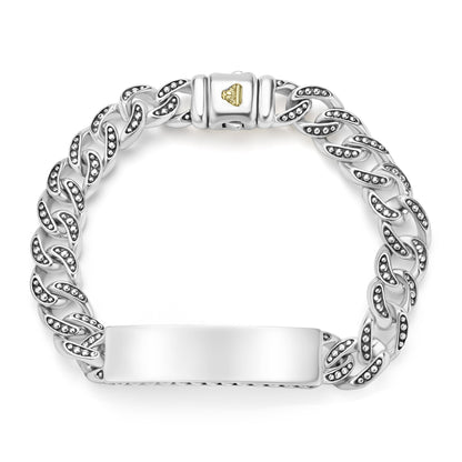 Mens Engraveable Id Curb Link Bracelet