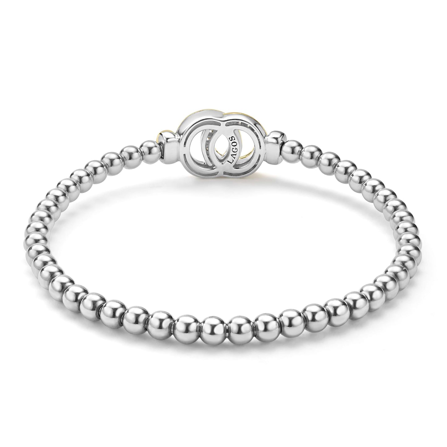 Two-Tone Interlocking Diamond Station Stretch Bracelet