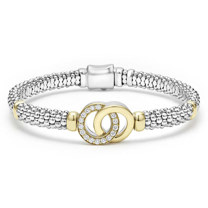 Interlocking Diamond Caviar Rope Bracelet