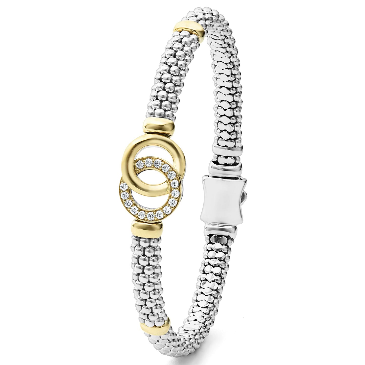 Interlocking Diamond Caviar Rope Bracelet
