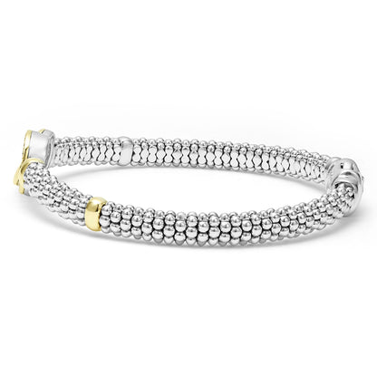 Interlocking Diamond Caviar Rope Bracelet