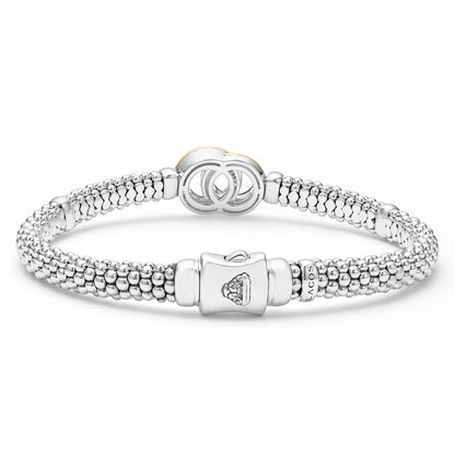 Interlocking Diamond Caviar Rope Bracelet