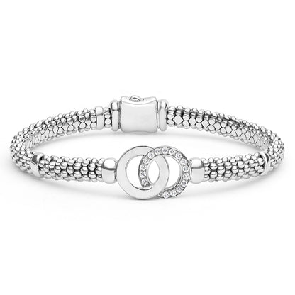 Interlocking Diamond Caviar Rope Bracelet