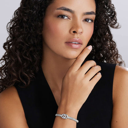 Interlocking Diamond Caviar Rope Bracelet