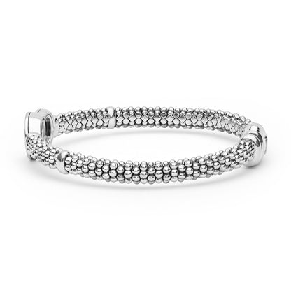 Interlocking Diamond Caviar Rope Bracelet