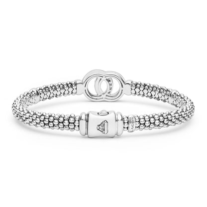 Interlocking Diamond Caviar Rope Bracelet