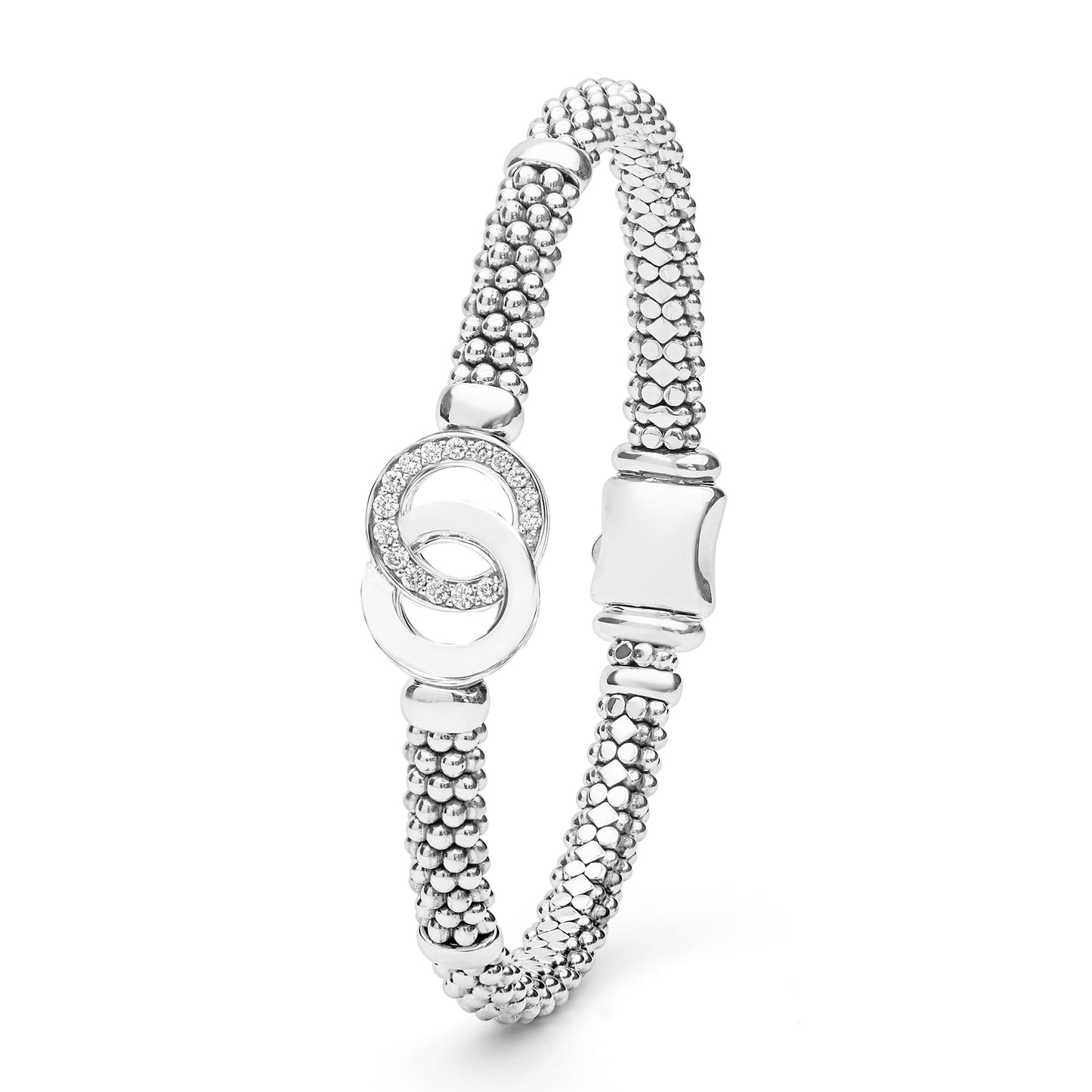 Interlocking Diamond Caviar Rope Bracelet